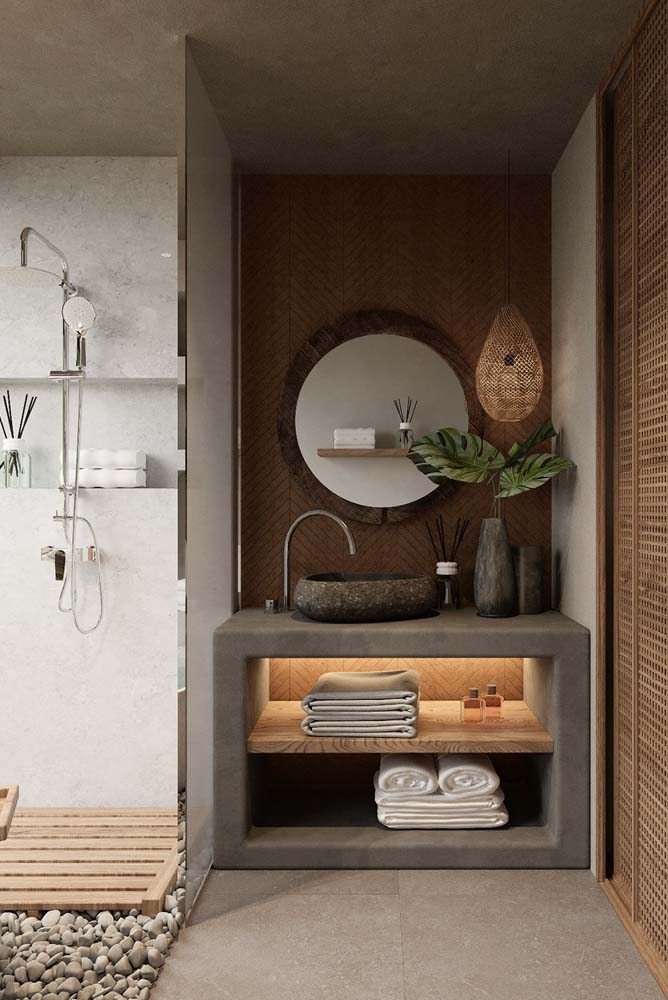  Rustieke badkamer: 55 versier-idees en -projekte om te inspireer