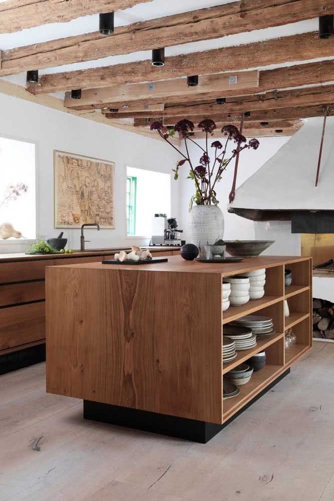  Drvena kuhinja: pogledajte prednosti, nedostatke, savjete i fotografije