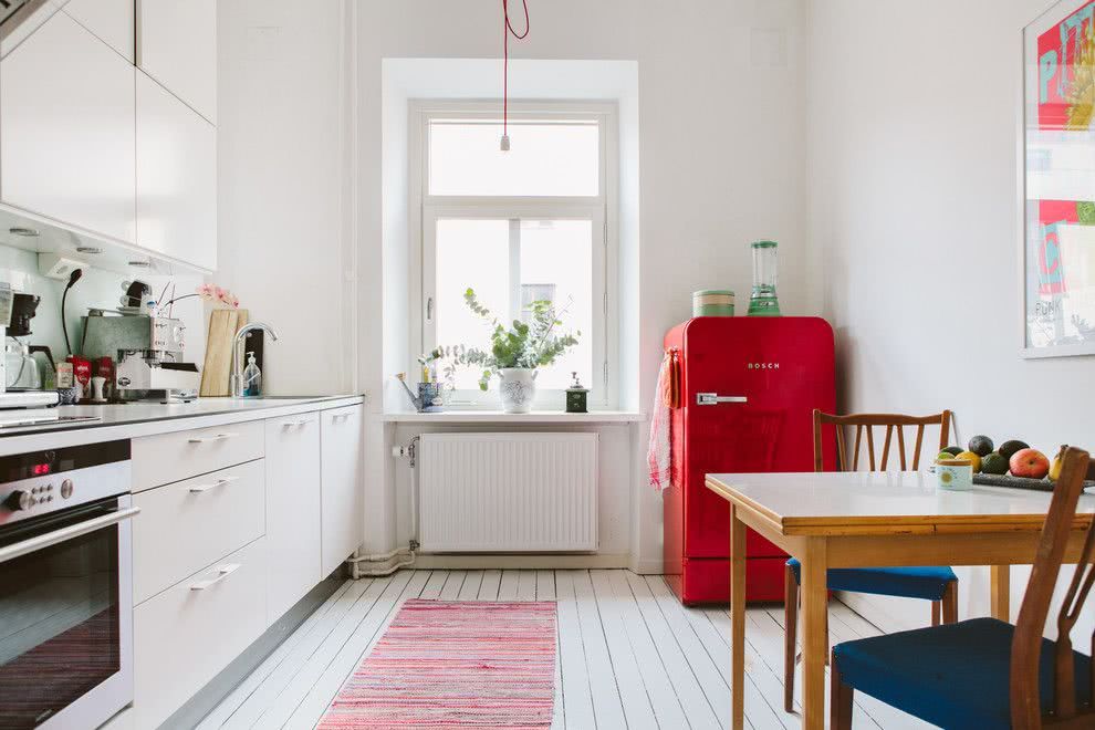  75 Krāsaini ledusskapji virtuves un dzīvojamās istabas dekorēšanai