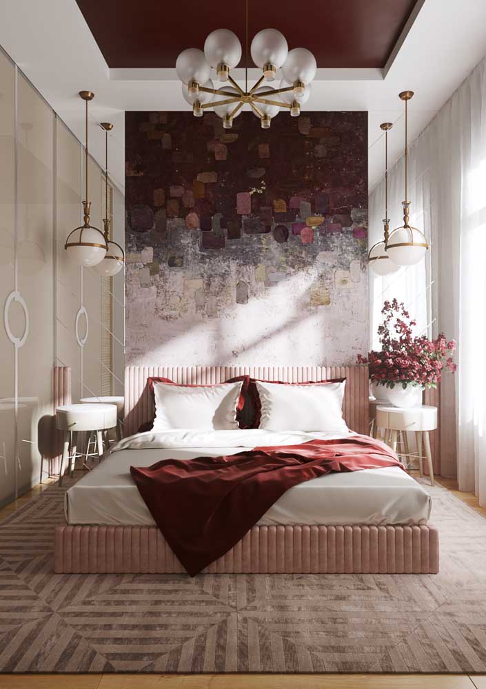  Červená spálňa: 65 dekoratívnych projektov, ktorými sa môžete inšpirovať