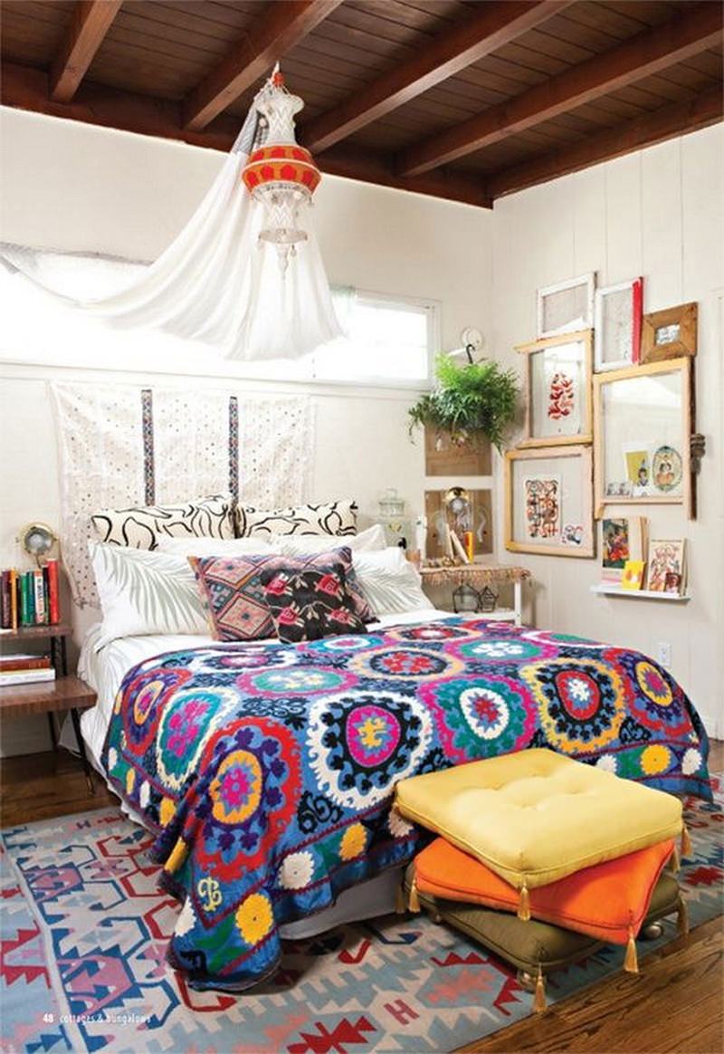  غرفة نوم Hippie: 60 فكرة وصور تزيين لا تصدق